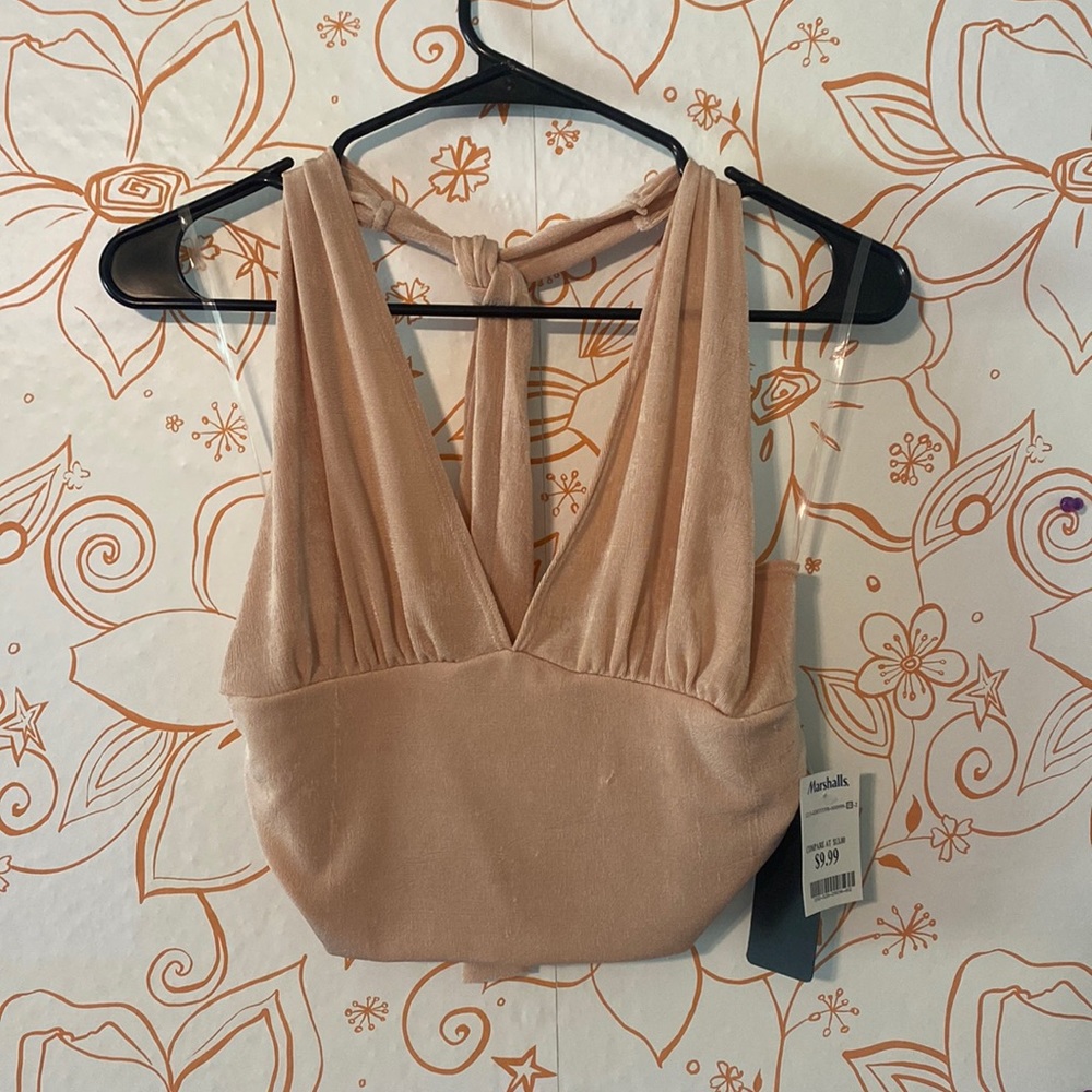 Nude/pink halter top